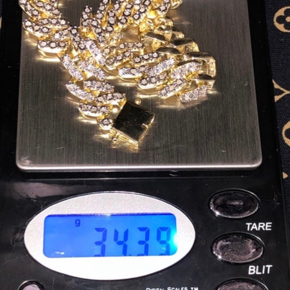 10k solid gold 3ct REAL DIAMONDS Cuban link bracelet NOT CZ NOT PLATED BEST GIFT - Picture 5 of 7